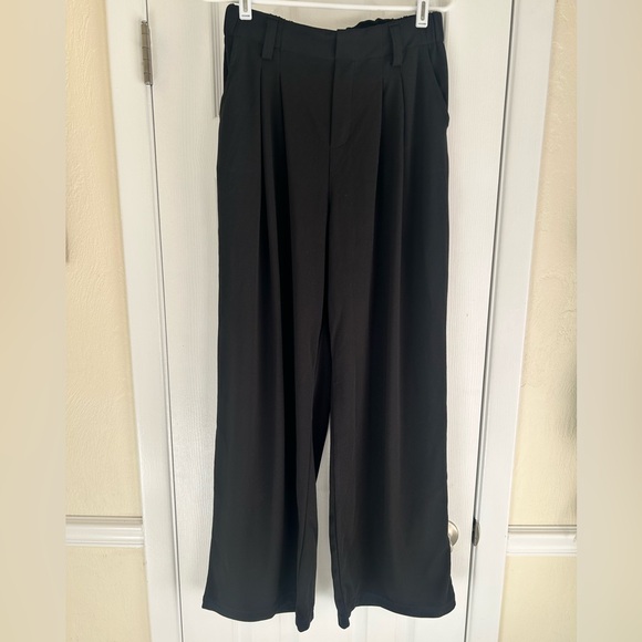 NWT HALARA Flex High Waisted Pocket Wide Leg-Waffle Work Pants Sz Med Tall - Picture 4 of 9